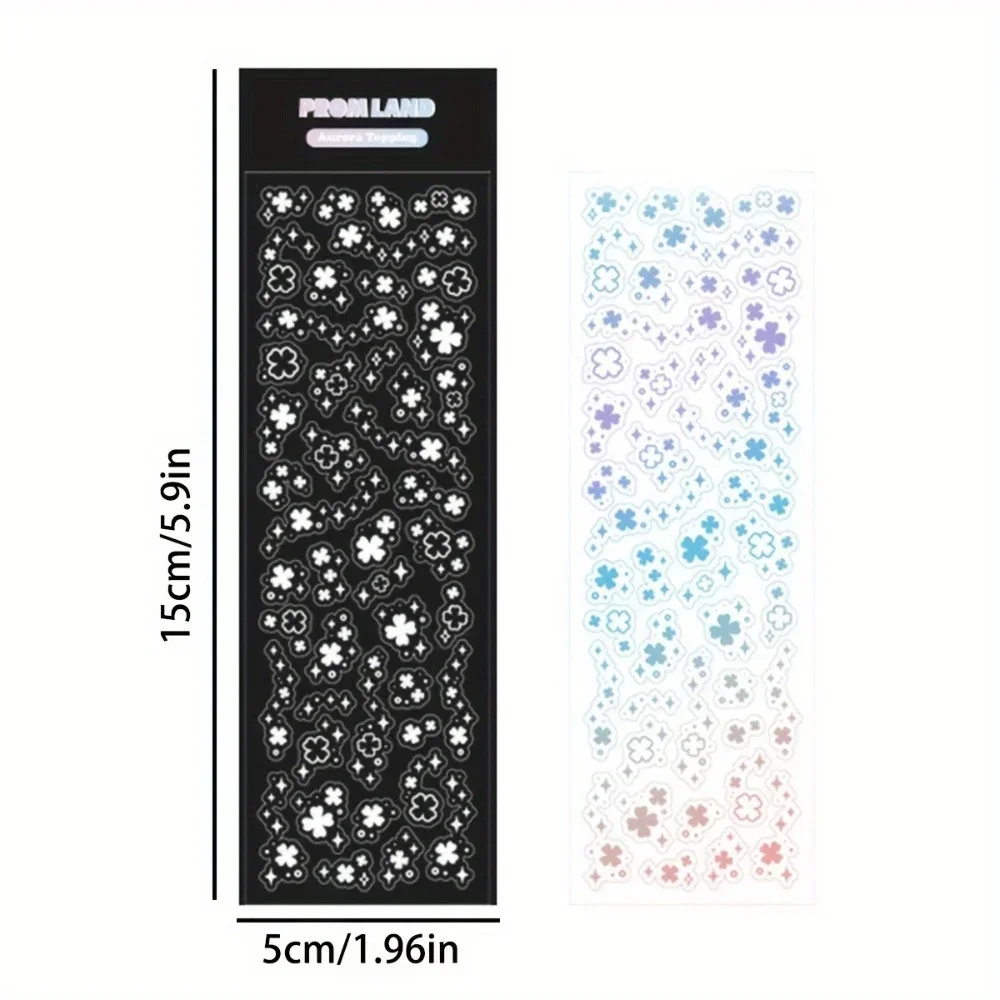 12 Sheets Waterproof Glittering Laser Stars Dot Decorative Stickers for  Scrapbooking DIY Photo Card Decoration Collage