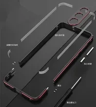 Luxury Double Patchwork Color Aluminum Bumper For Samsung Galaxy S22 S23 Ultra Note 20 Ultra Metal Camera Protection Cover Coque