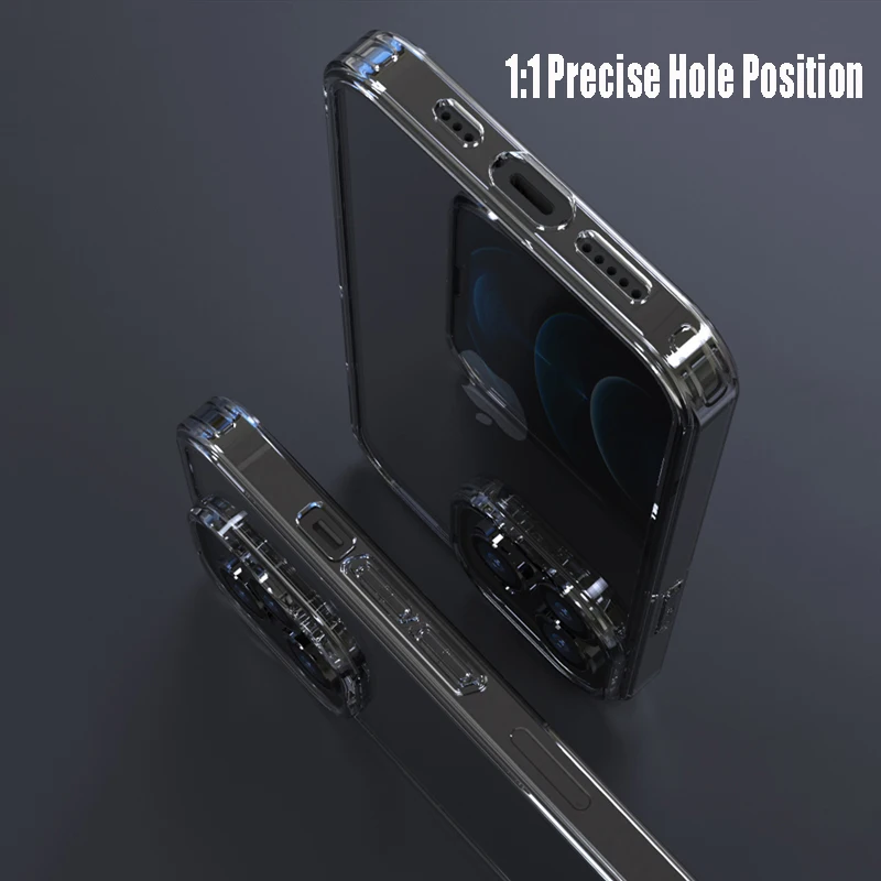 Luxury Transparent Tempered Glass Phone Cases For iPhone 14 11 12 13 15 Pro Max Clear Hard Case For iPhone 15 Shockproof Cover image 6