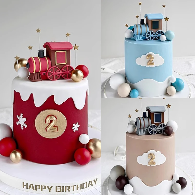 Little Train Cake Topper Birthday Cake Decorating Kid Gift Christmas Train Cake Decoration Baby Shower Birthday Party Cake Decor