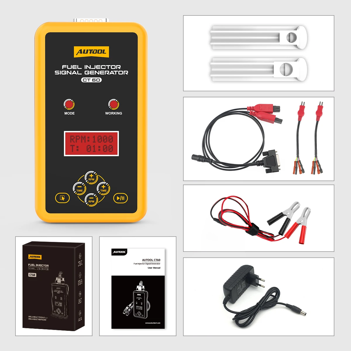 AUTOOL CT60 Kraftstoffeinspritzventil-Signalgenerator Impulssignal-Tester für Hochdruck-Kraftstoffeinspritzventile CT150 CT200 600~4000 U/min – Detail 10