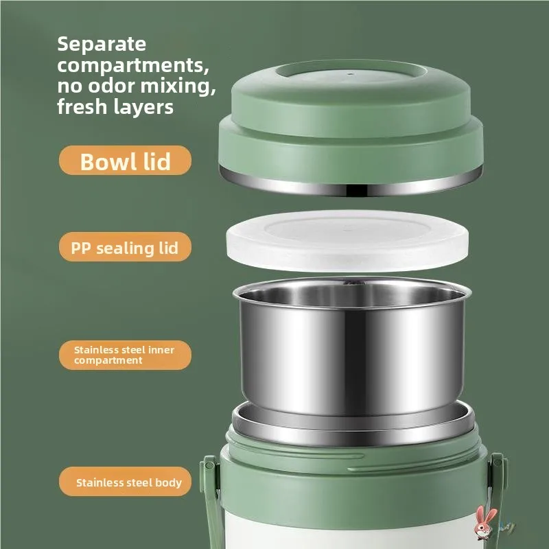 

Портативная большая изолированная коробка для супа из нержавеющей стали емкости, долговечный термоконтейнер для еды для офисных работников, портативный Lu...