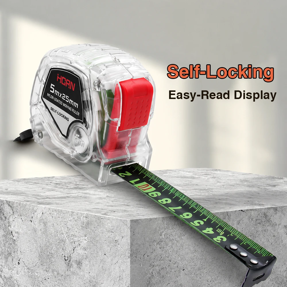 3/5/7.5/10M Self-Locking Tape Measure Fluorescent Tape Measure High Precision Thickened Wear-resistant Drop-proof Tape Measure
