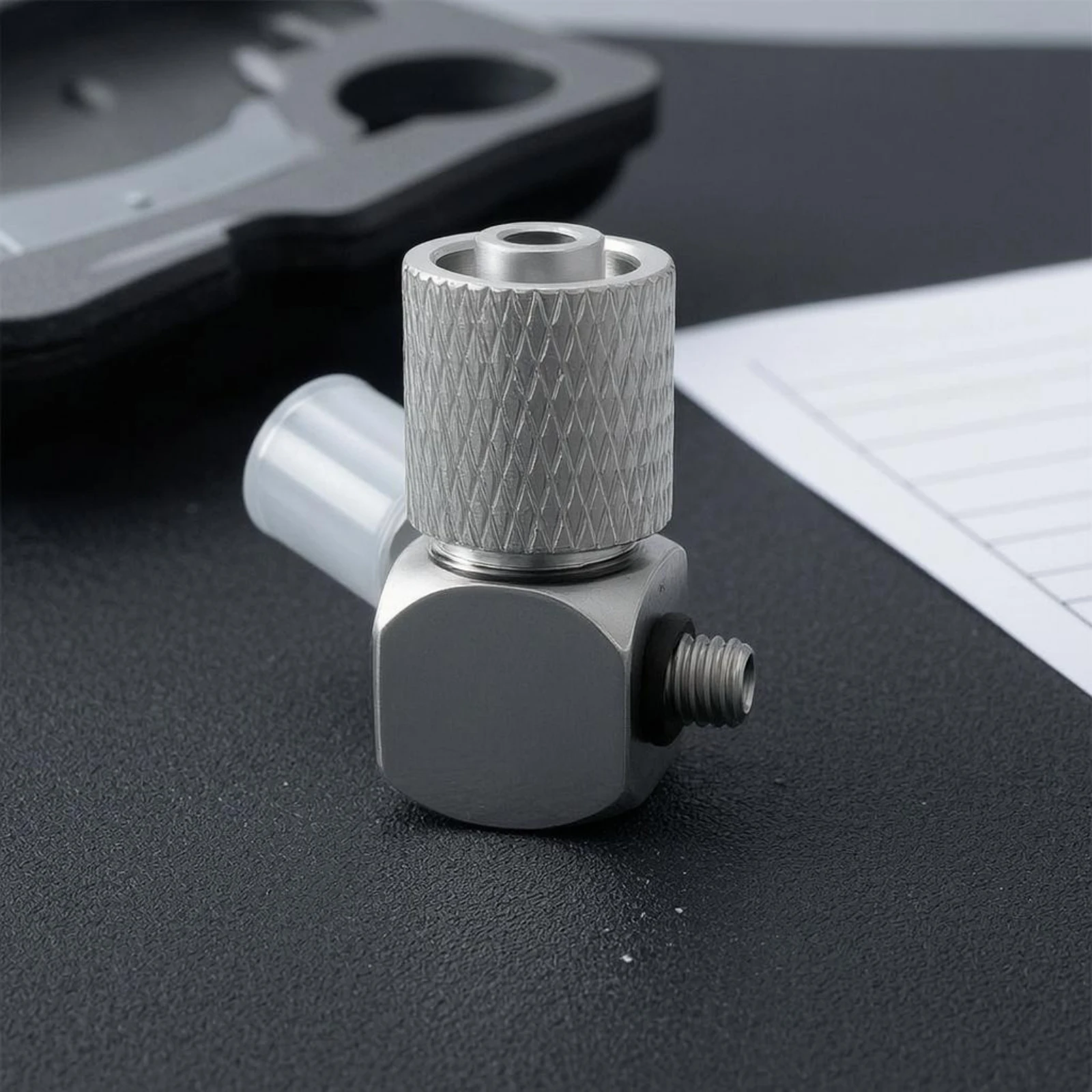 Picture 6: 200 Pieces Micro Pneumatic Elbow Fitting Compact Push-in Elbow Connector 90 Degree Air Line Fitting Corrosion Resistant