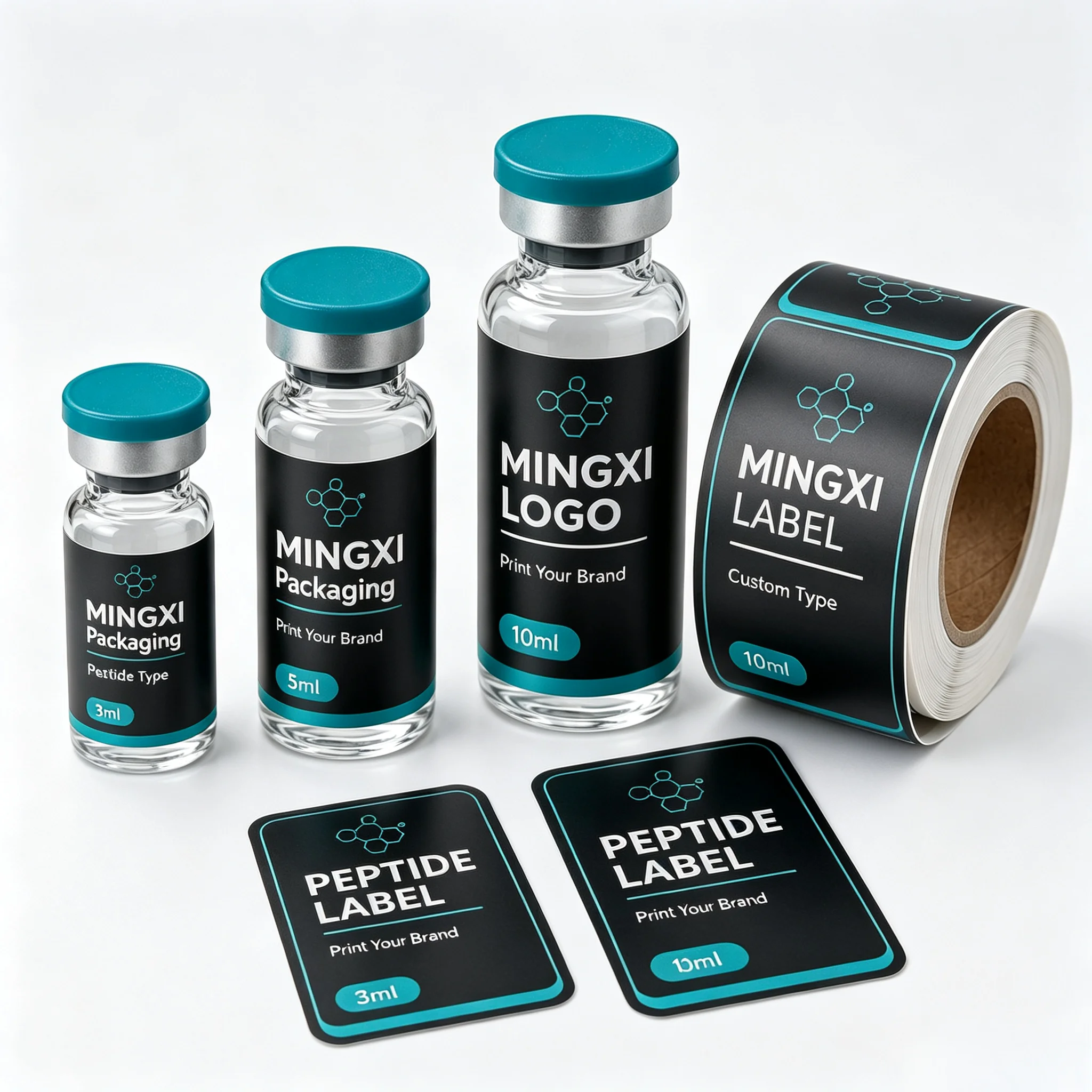 Custom Packaging Set Waterproof Vinyl Stickers Plus Paper Boxes for 3ml 5ml 10ml Small Cosmetic Perfume Glass Vial Supplies - view 6