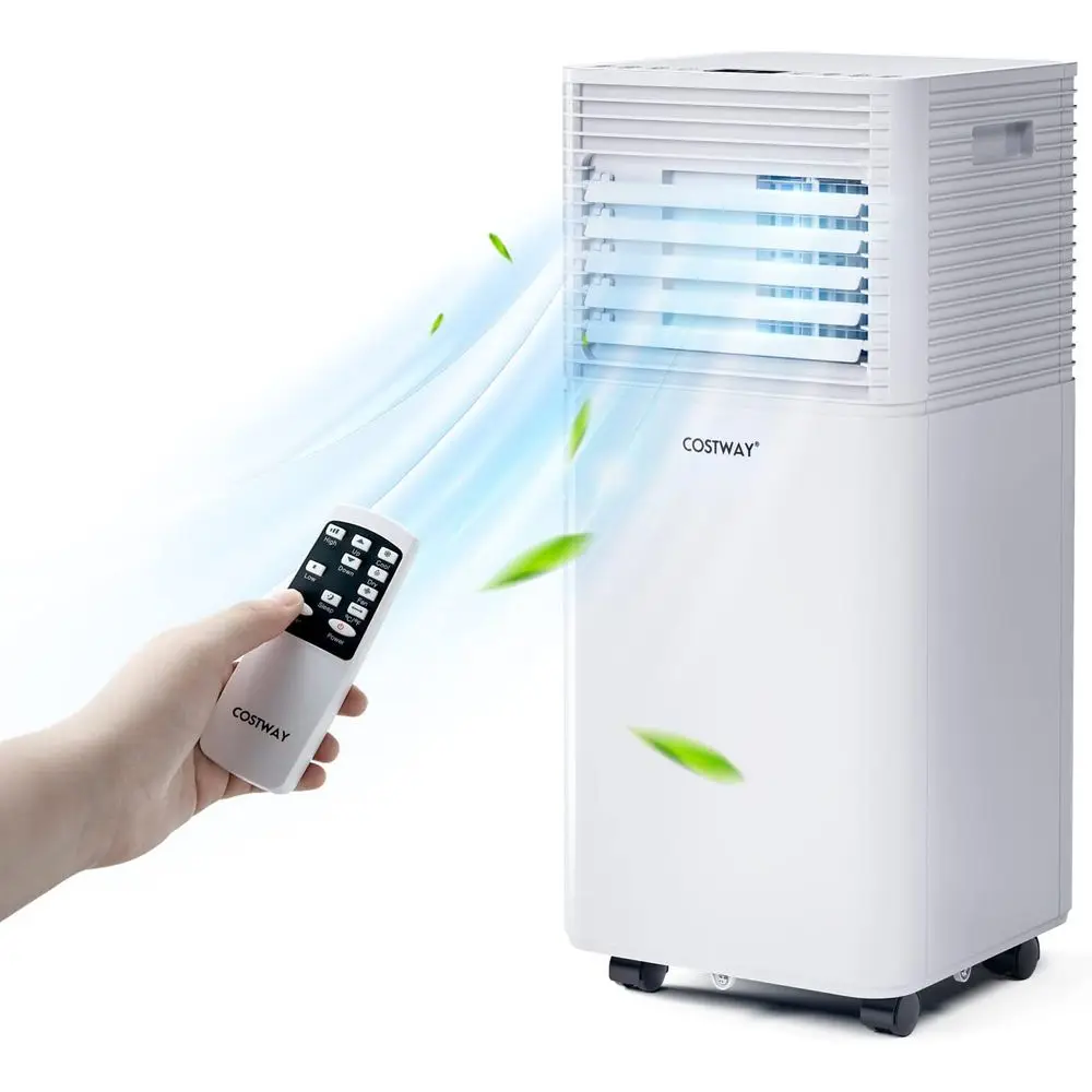 

Портативный кондиционер мощностью 10000 BTU для помещений площадью до 350 кв. футов, с пультом дистанционного управления, 24-часовым таймером, режимом сна, белый цвет.