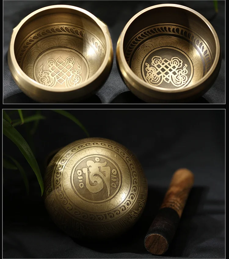 🕉 Tibetan Singing Bowl Set – Totem Design with Rich Resonance for Meditation, Yoga & Stress Relief 3