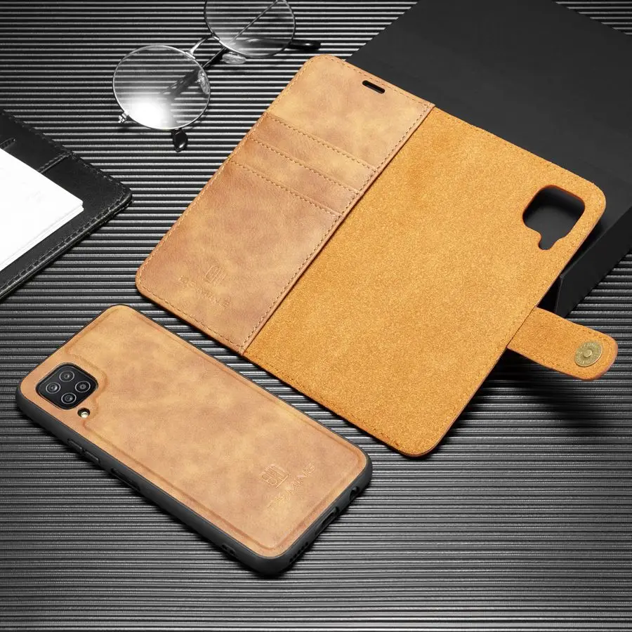 Detachable Magnetic Leather Wallet Case for Samsung Galaxy, Removable Flip Cover, A12, A22, 4G, A32, A42, A52, A72, 5G