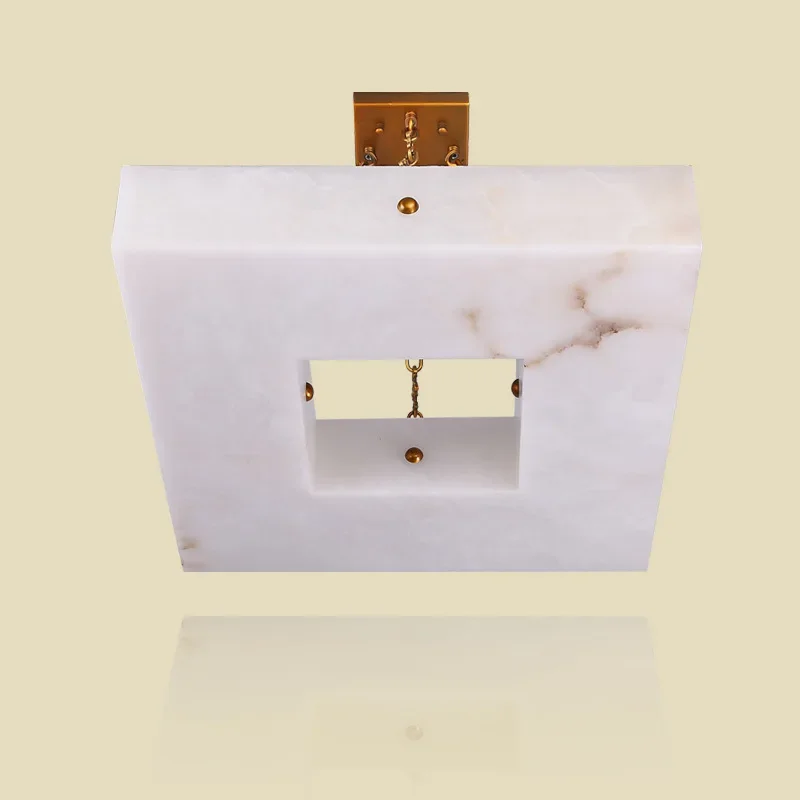 Chinese-style all-copper Spanish natural marble lamp villa living room