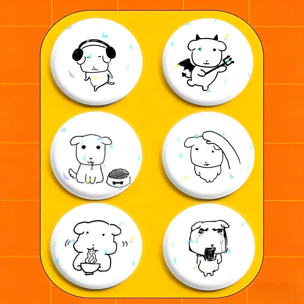 

New Cute Ganadi Dog 32/44/58mm Handmade Pins Round Brooch Badge Backpacks Clothes Jewelry Gifts