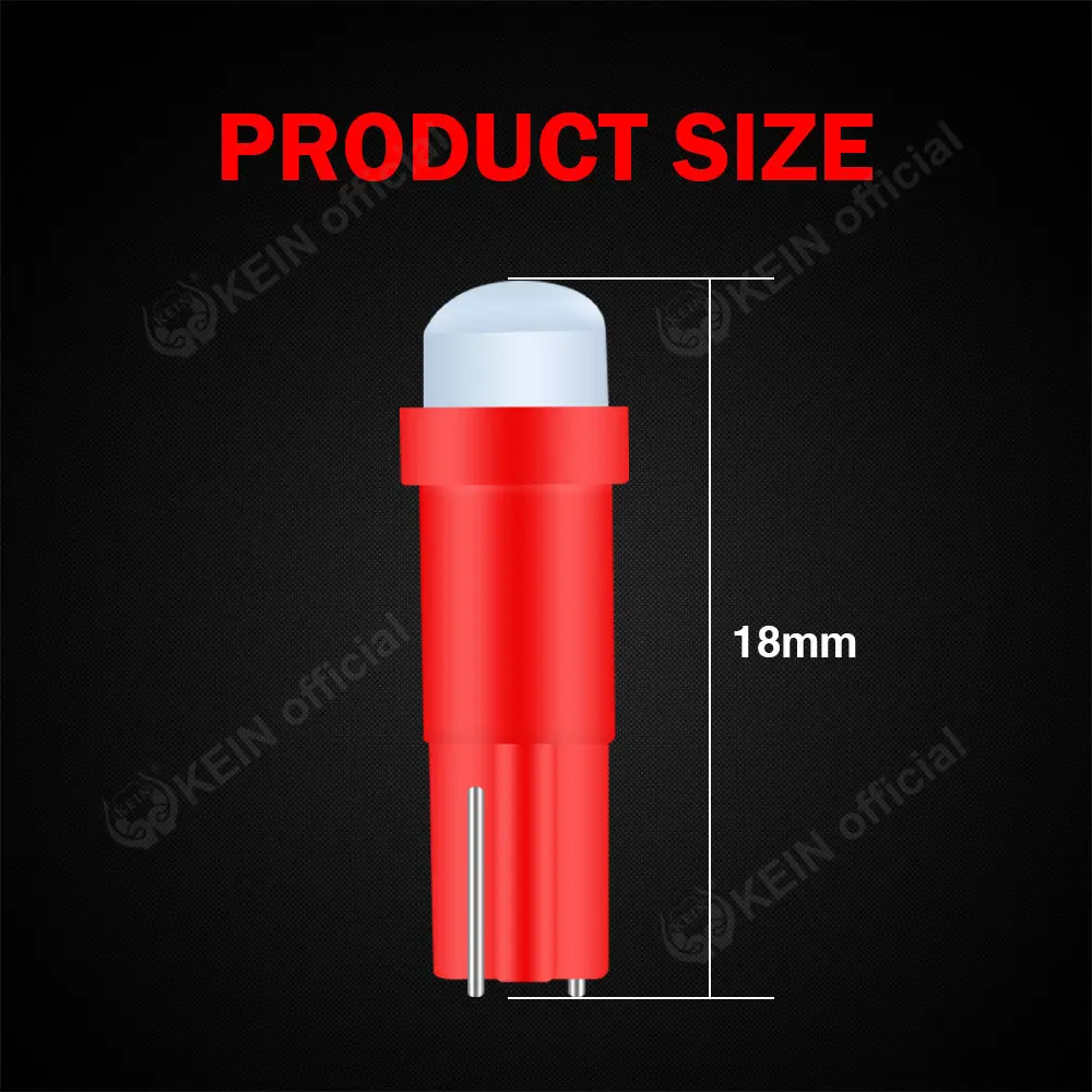 KEIN 10PCS T5 COB Led Bulb W3W 73 74 17 2721 Instrument Dashboard Plate Panel Meter Warning Indicator Car Light Signal Lamp Auto