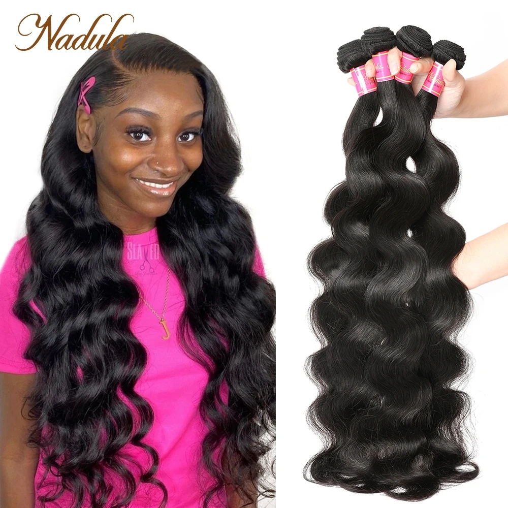 

Nadula Hair 28 Inch 30 Inch Long Brazilian Body Wave Hair 3 Bundles Brazilian Hair Weave Bundles 100% Remy Human Hair Body Wave