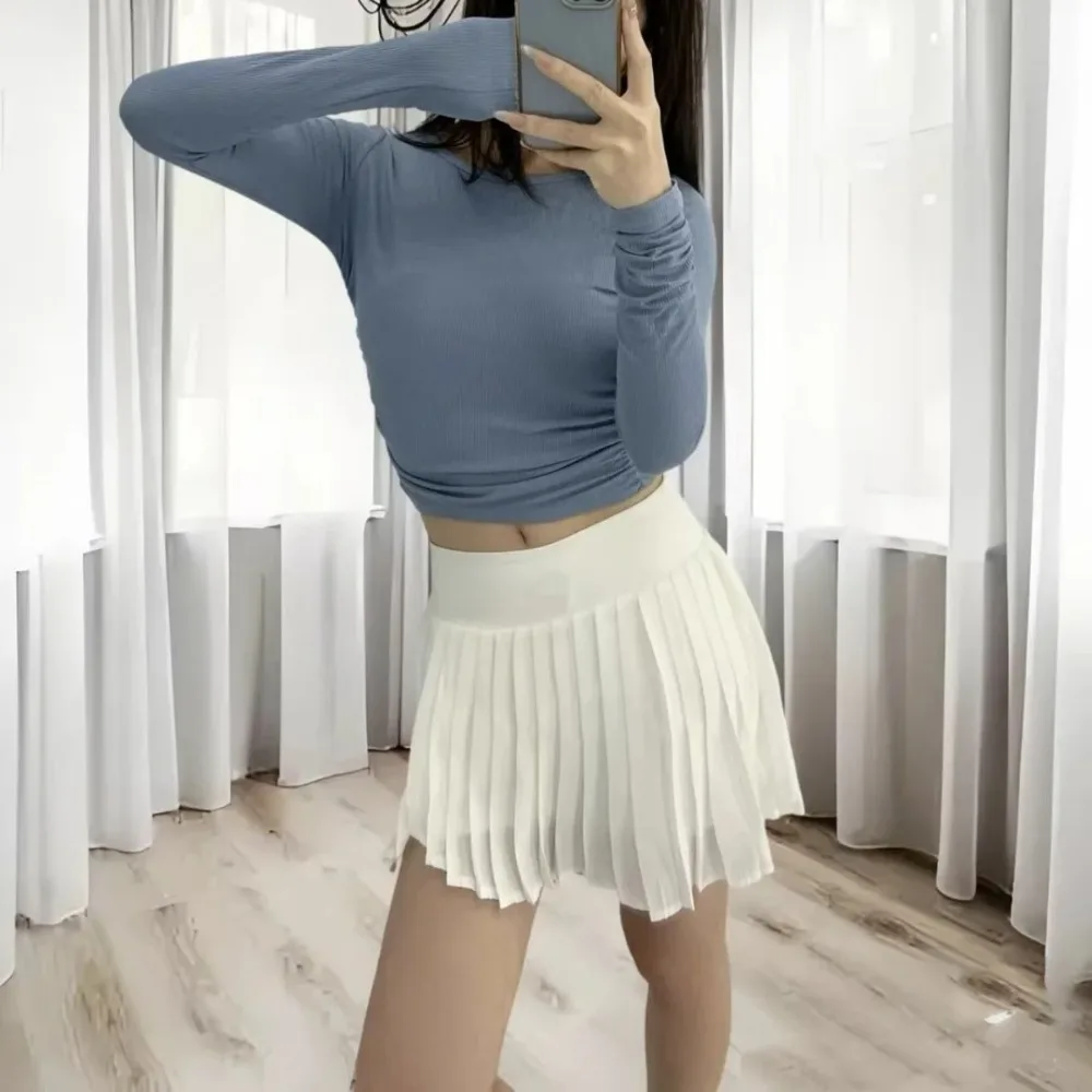 

AIAI лимонные летние спортивные шорты женская плиссированная юбка антибликовая короткая юбка для бега на открытом воздухе фитнес дышащая теннисная юбка для йоги