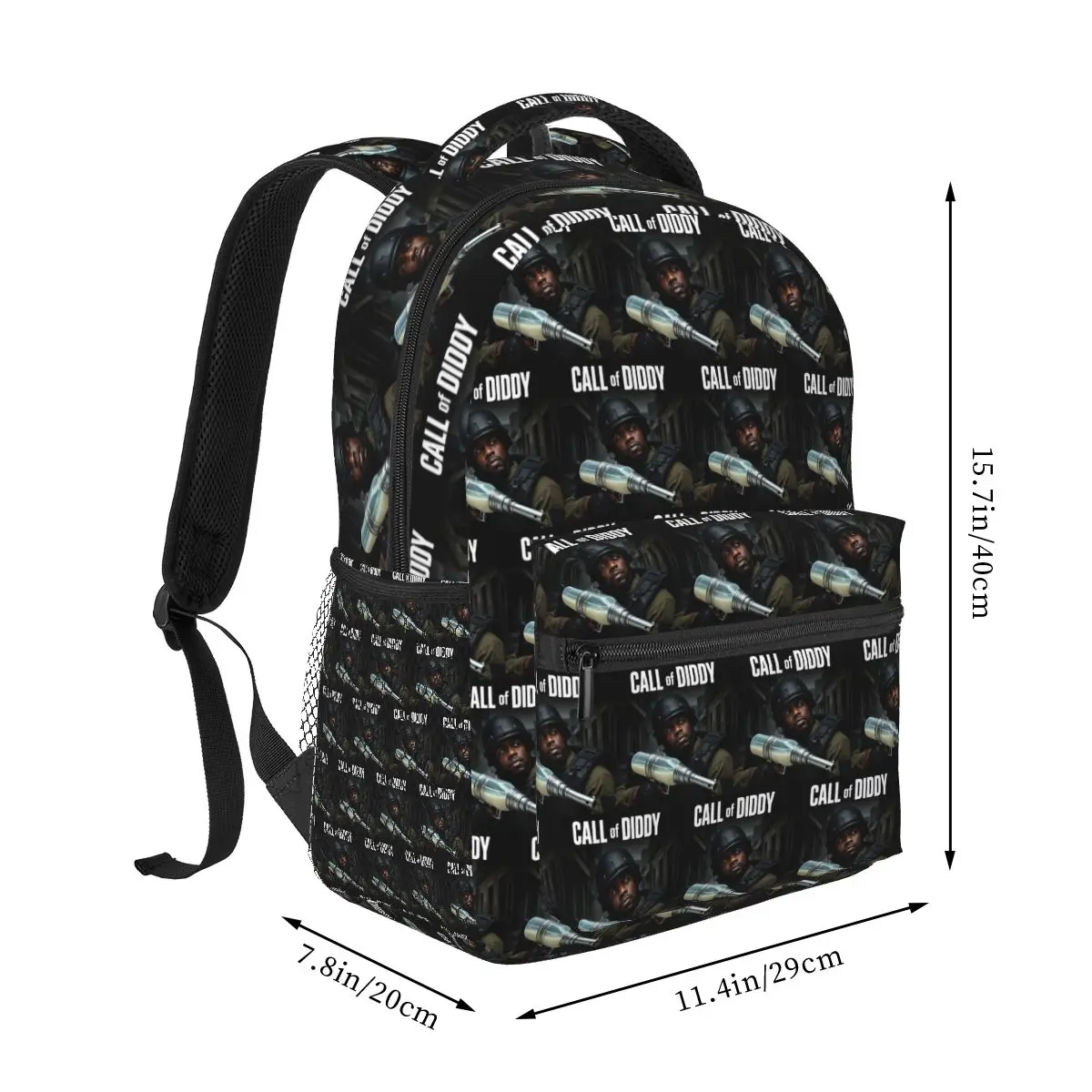 Call Of Diddy Parody Meme Gamer Student Backpack School Bag Hiking Travel Daypack for Boys Girls Fashion Bookbag Shoulder Bags