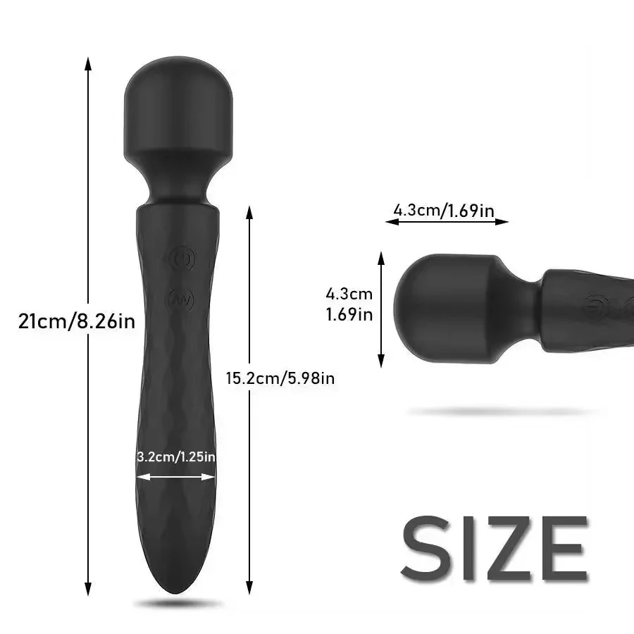 Intence Magic Wand Dual Vibrator Sex Toys for Women G Spot Clitoris Massage 10 Vibration Modes Adult Sex Toys