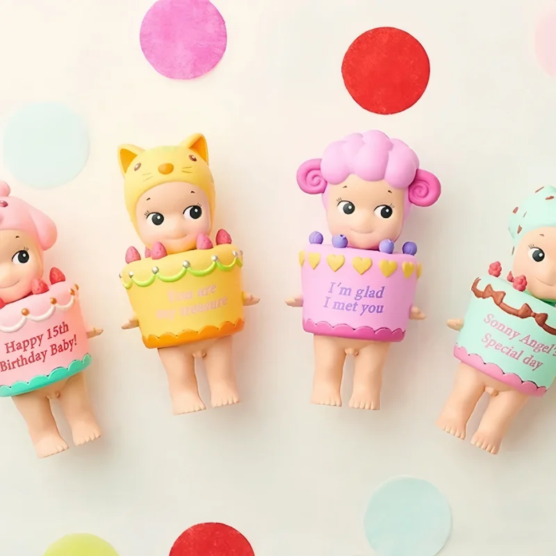 

Hot Genuine Sonny Angel 15th Anniversary Cake Series Blind Boxes Cute High Quality Handmade Desktop Mini Model Birthday Kid Gift