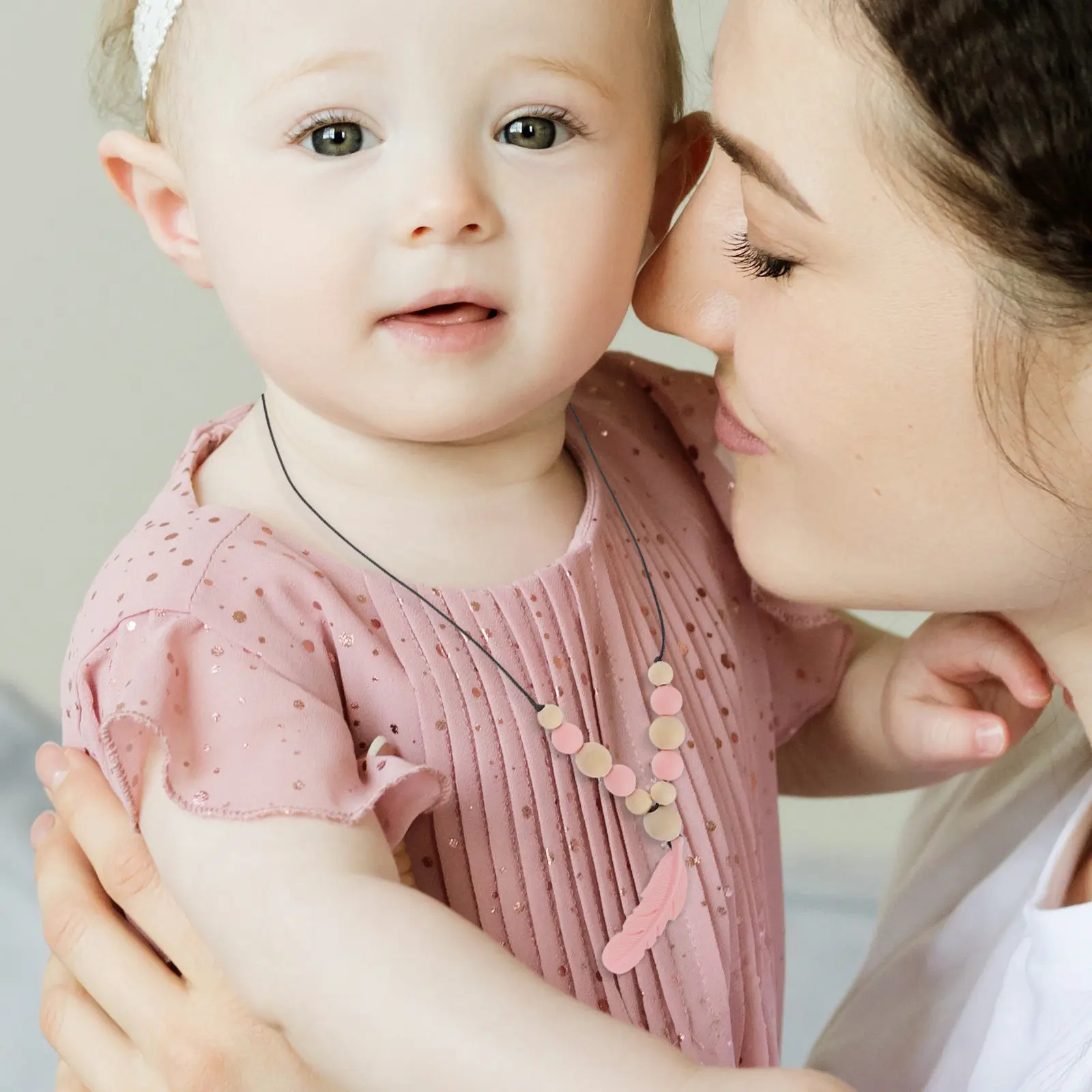 2 szt. Gryzaki dla niemowląt, sensoryczne naszyjniki do żucia dla niemowląt i małych dzieci, bezpieczne gryzaki dla niemowląt, łagodzą bólą ząbkujących dziąseł.