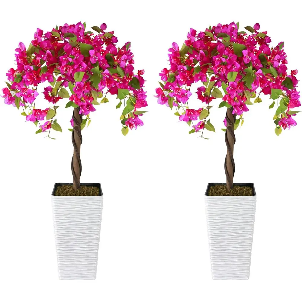 

2 Packs 4-Foot Artificial Boxwood Trees with Pots, Decorative Topiary Plants for Indoor or Outdoor Spaces