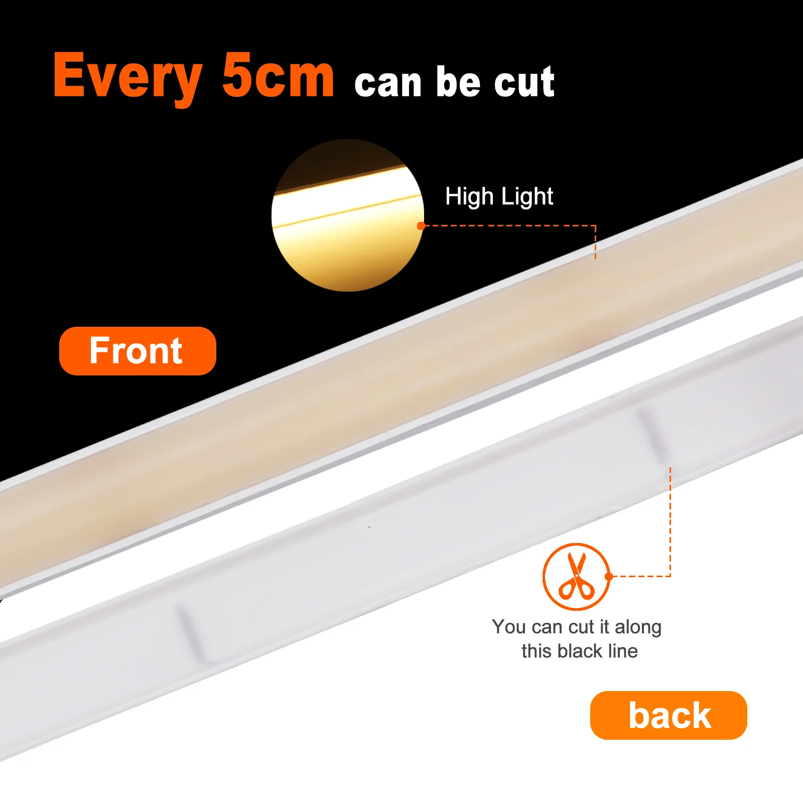 DC12V 24V COB NEON LED Strip Lights 10M 320LEDs/M Adhesive Tape Night Lamp IP67 11mm Ultra Bright RA90 Linear 3000K 4000K 6000K
