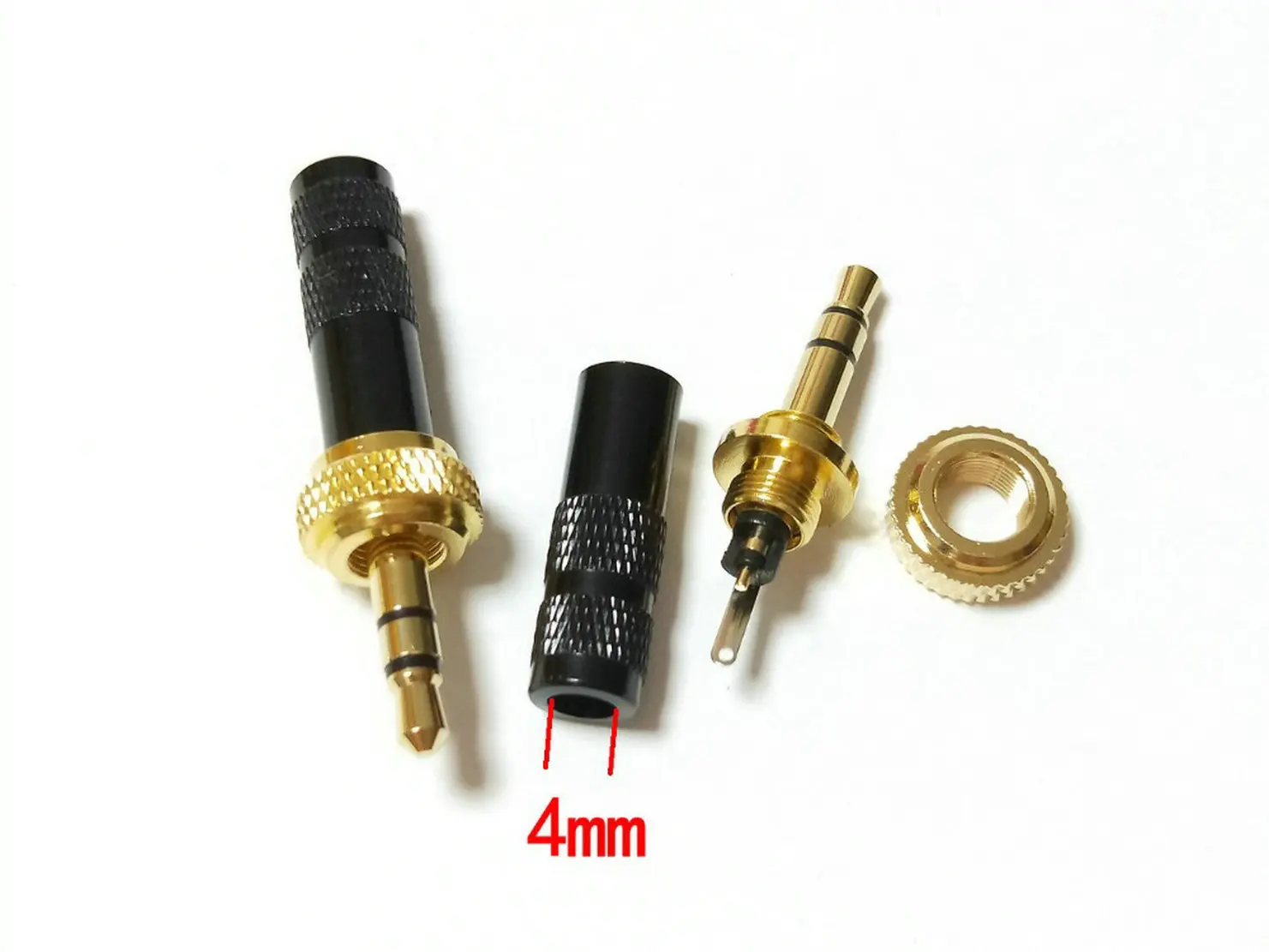 3.5mm Screw Lock Stereo Jack Plug Gold Plated Soldering connectors