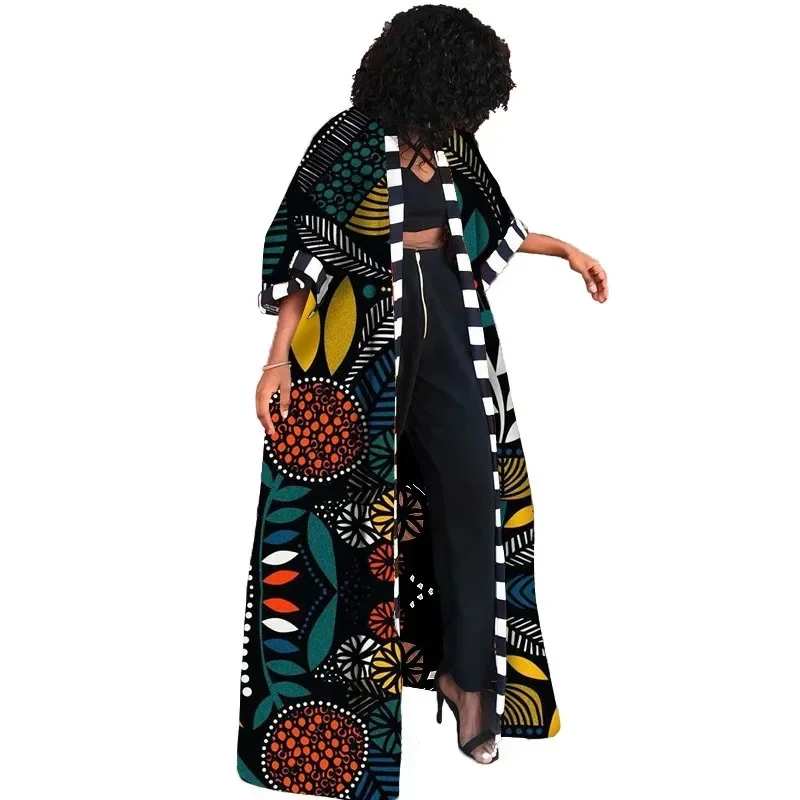 Abiti africani per donna 2025 Dashiki autunno inverno donna africana stampa camicia lunga cardigan cappotto abito abiti africani donna