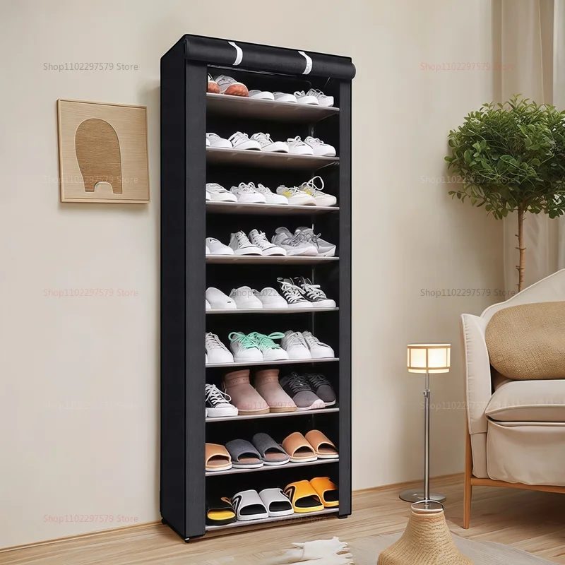 خزانة أحذية جديدة بسيطة مقاومة للغبار، خزانة أحذية للتخزين في المهجع، خزانة أحذية بهو منزلية، تركيب متعدد الطبقات