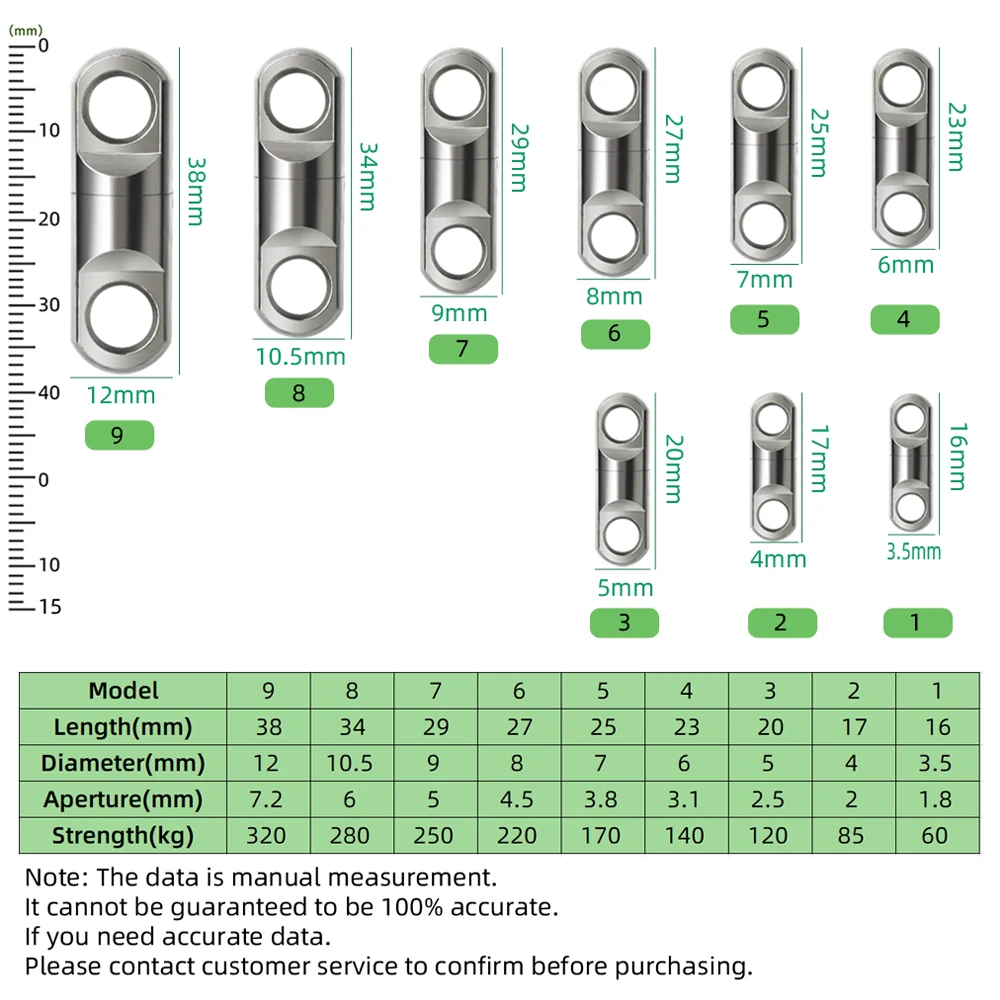 10 Stück Solide Wirbel für Angeln, Ring-Säulen-Wirbel mit Drehkugellager, Angelhaken-Verbindungsstücke, Angelzubehör – Detail 3