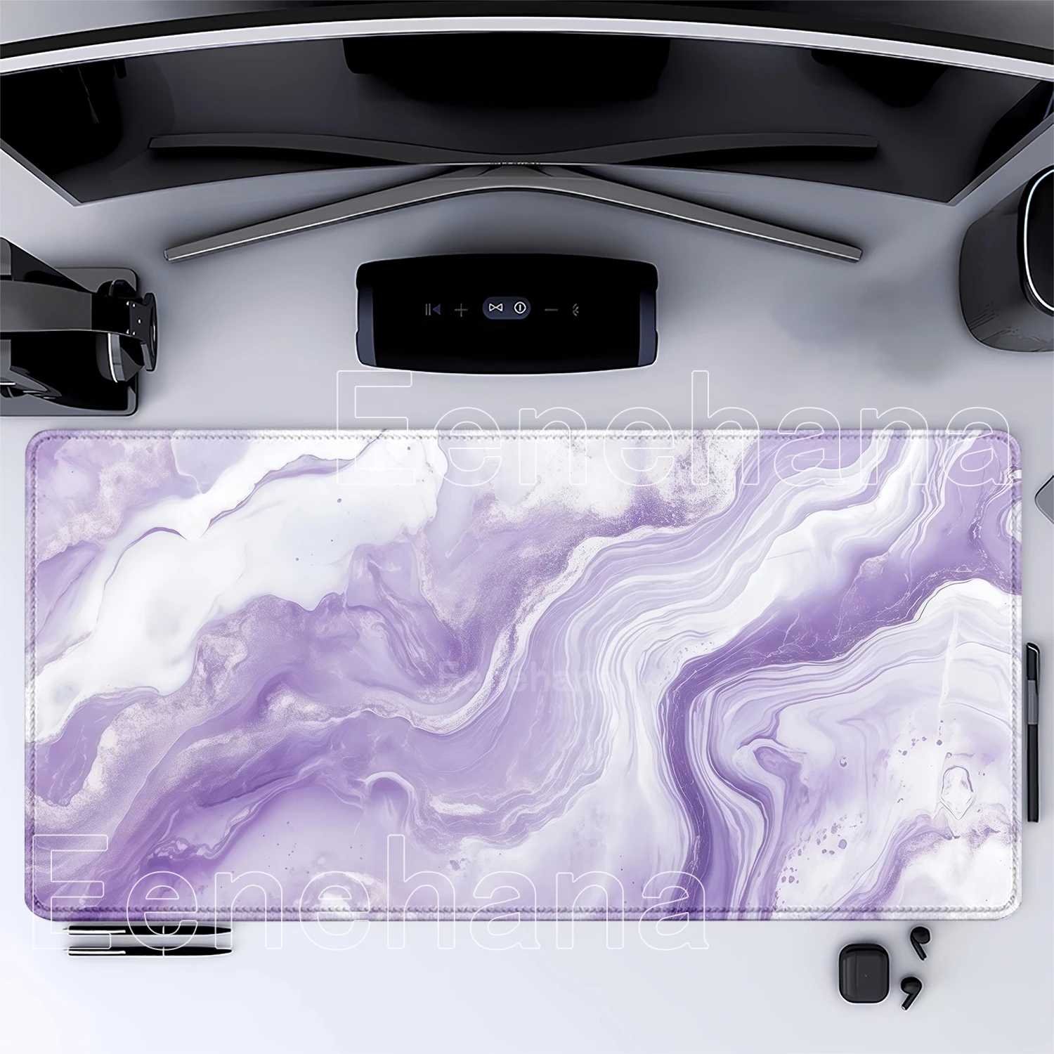 Large Size Black And White Liquid Patterns Anti-Slip Rubber Bottom Mouse Pads Pc Accessories Offices Decor Gaming Home Mousepads
