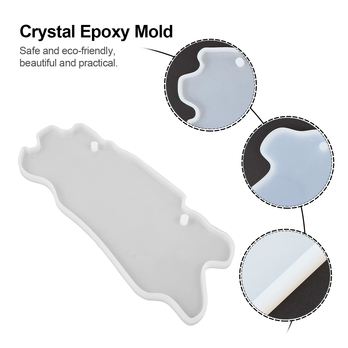 

1pc Crystal Resin Doorplate Silicone Diy Hanging Tag Pendant Mold Transparent Flexible Craft Mold For Home Decor Sign Plate