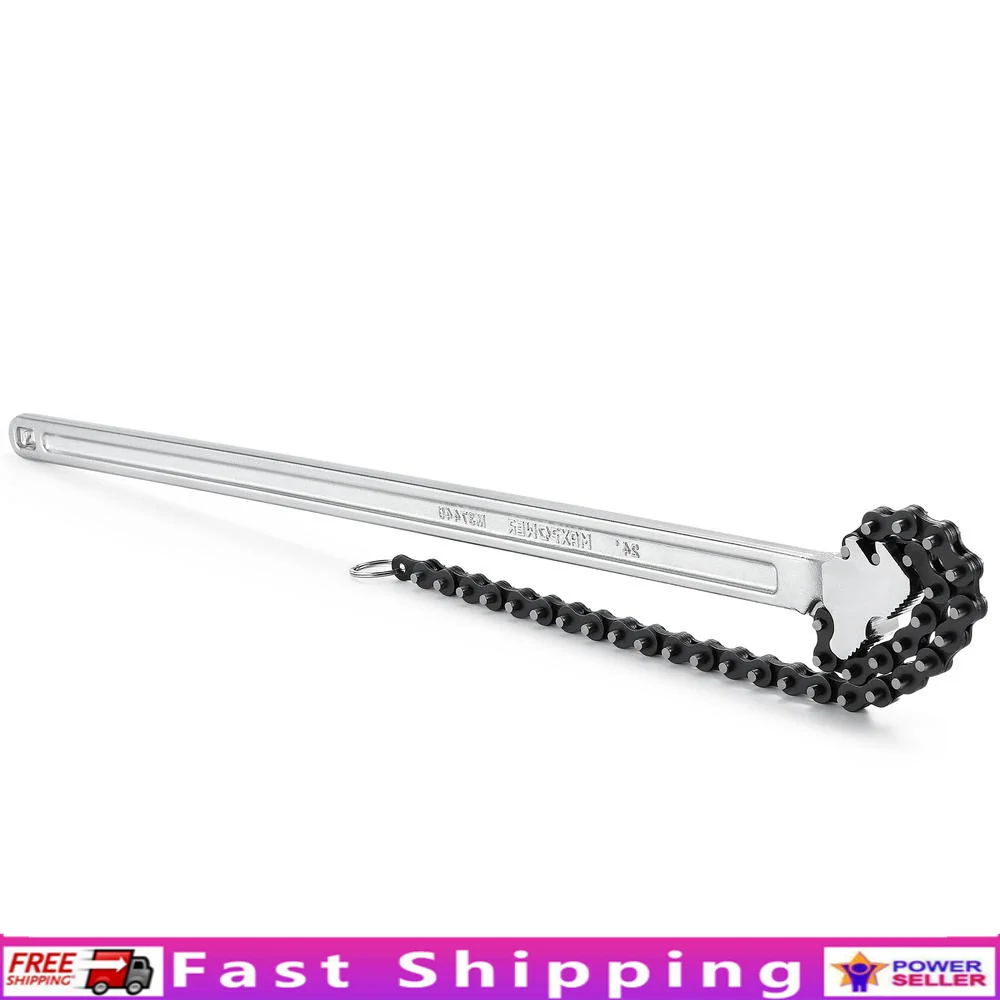 Adjustable Chain Wrench with I-Beam Handle and Corrosion-Resistant Finish