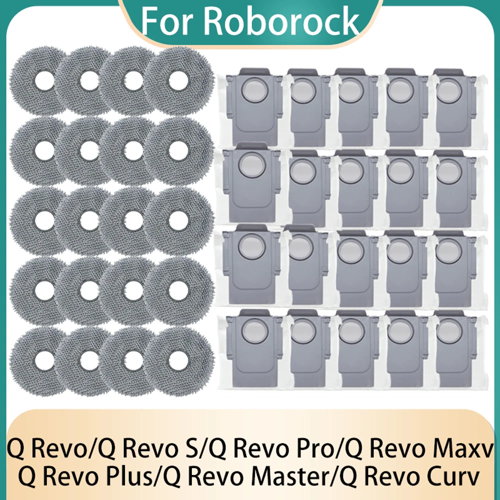 Mop Bags For Roborock Q Revo S/Q Revo Pro/Q Revo Maxv/Q Revo Master/Q Revo Plus/Q Revo Curv/Q Revo Accessories Mop Pads Dust Bag