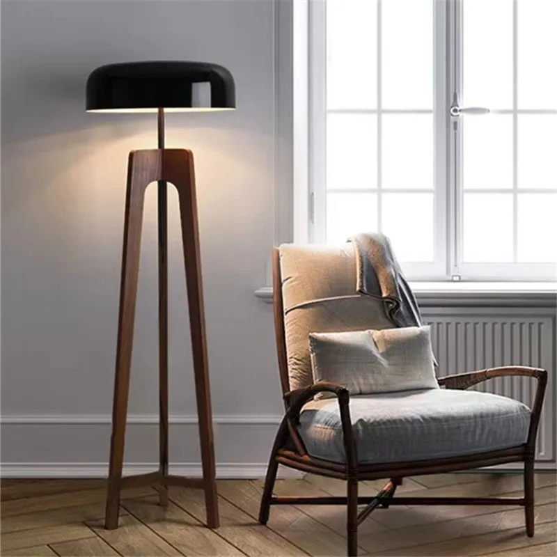 classico solid wood floor lamp art deco tripe led vertical hotel quarto escritorio loja sofa lado iluminacao atmosfera 01