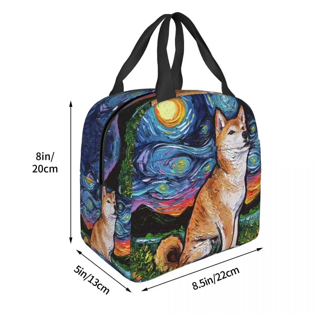 Shiba Inu Starry Night Insulated Lunch Bag for Women Men Portable Pet Dog Lover Warm Cooler Thermal Lunch Box Office Work School