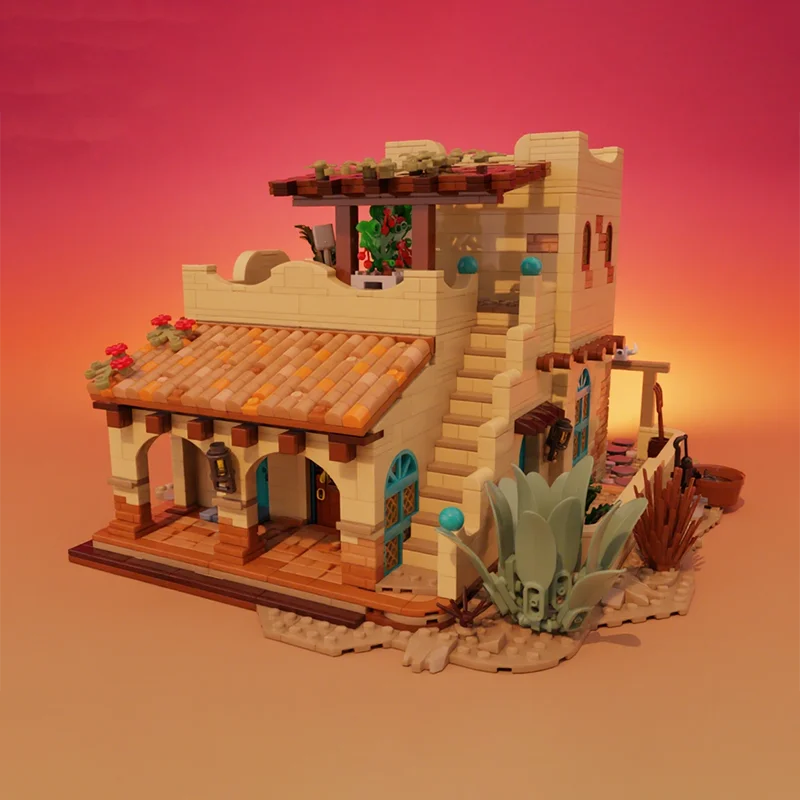 2069 قطعة MOC غروب الشمس مزرعة اللبنات هدية الكريسماس لتقوم بها بنفسك مشروع الهندسة مثالية لتجميع المبتكرين الشباب