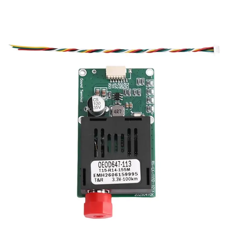Y01A DC 5.5-26V For Drones TTL To Fiber Optic Module 100KM TTL Optical Transceiver Module FC RX/TX AV/VCC GND