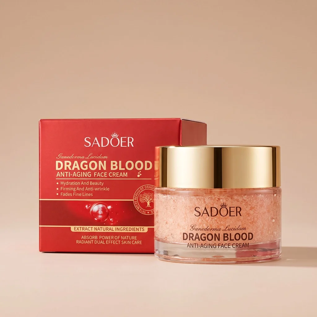 Crème Visage au Sang de Dragon, Extrait Naturel de Ganoderma, Raffermissante, Hydratation Profonde, Atténue les Rides, Éclatante, Soin Quotidien et Nocturne du Visage