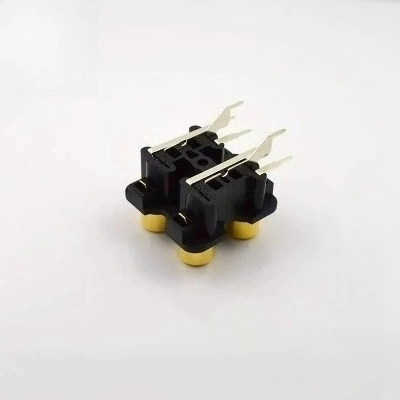 Soquete AV Lotus, conexão de áudio RCA de vídeo vermelho branco AV4-7 de 4 núcleos banhado a ouro