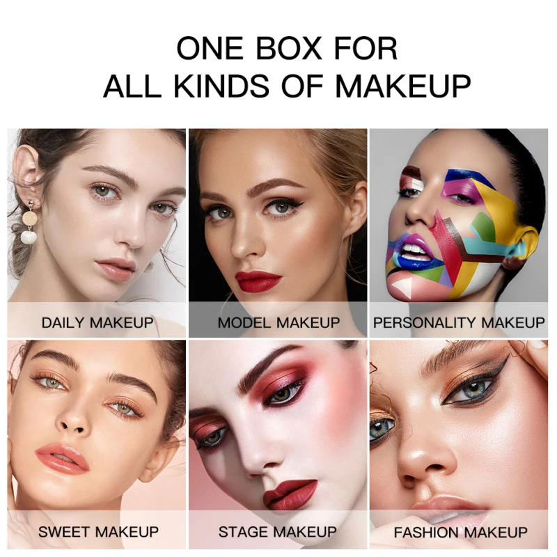 56PCS Makeup Set Eye Shadow Lipstick Lip Gloss Cosmetic Set Beauty Combination Gift Box Set Professinal Women Lip Eye Cosmetic