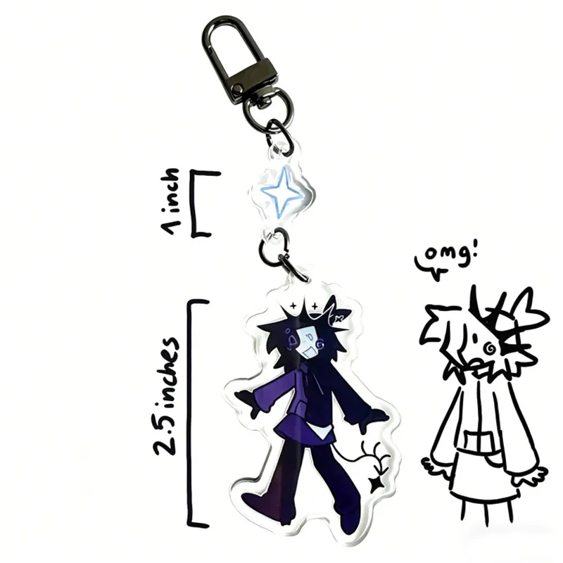 Forsaken Keychain - Void Pizza Burger Acrylic Charms - Fan Art Pendant - Cute Cartoon Character Gift