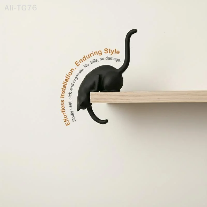 [P] 3D Printed Cat Inverted Hanging Ornament Hook - Cat-Shaped Storage Hook For Home Decor, Key, Indoor, Idea For Pet Lover