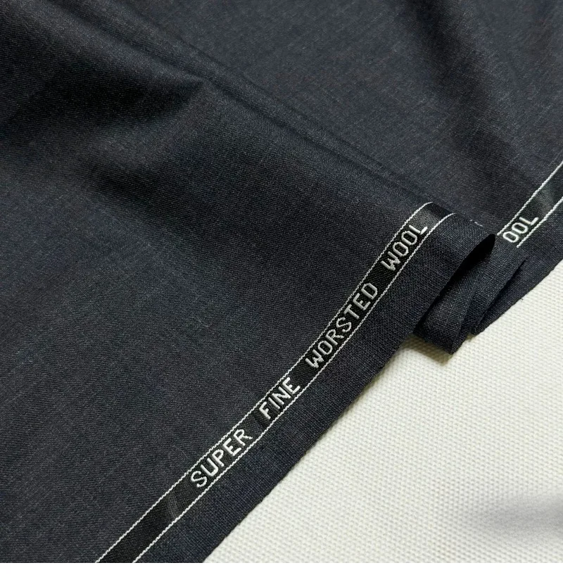 310G Dark Gray High-count Worsted 90Wool 10Polyester Fiber Suit Fabric Skirt Casual Pants Woolen Clothing Fabric Per Meter