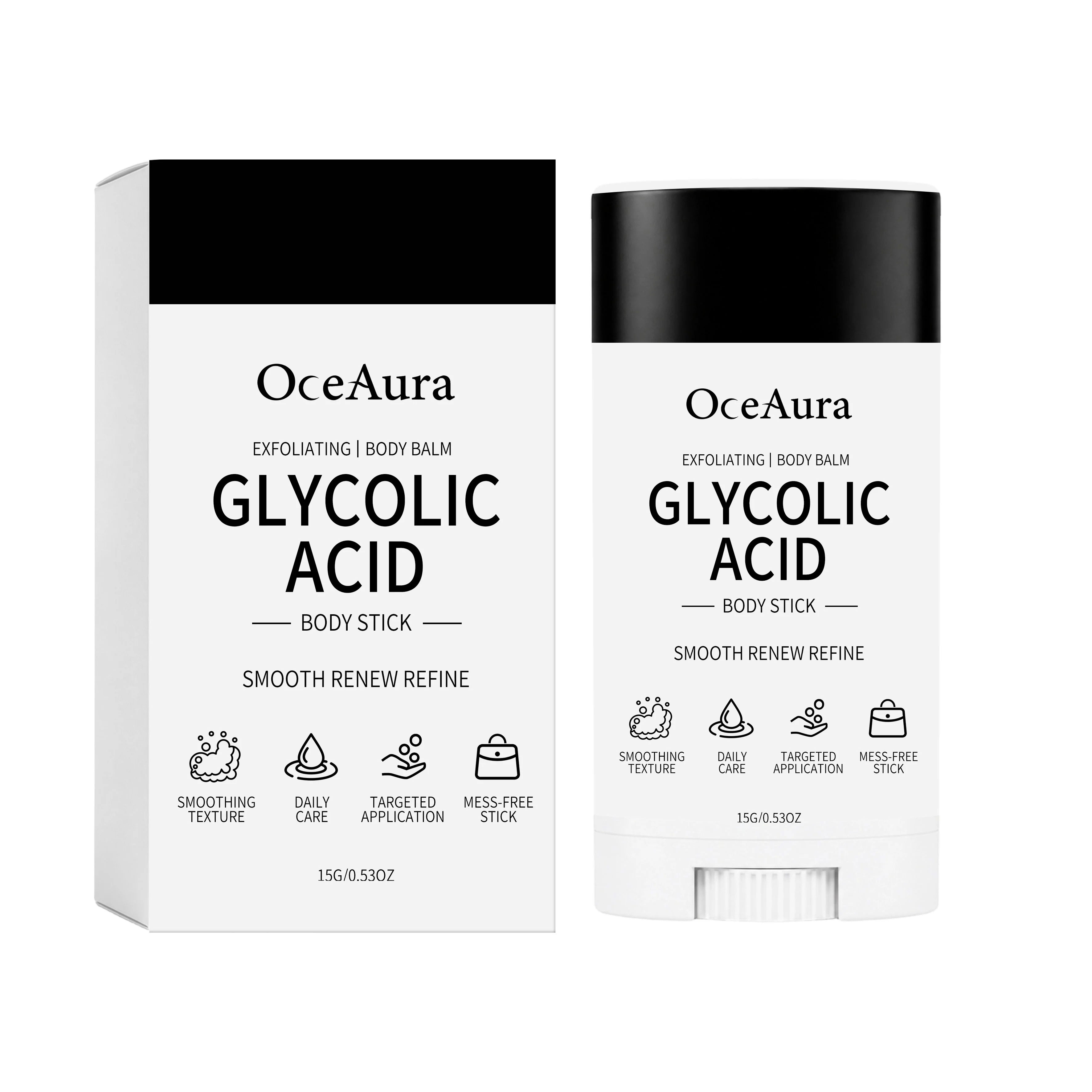Glycolic Acid Exfoliating Body Stick Even Skin Tone Improves Dullness Long-Lasting Moisturizing Brightening Smoothing Skin Care