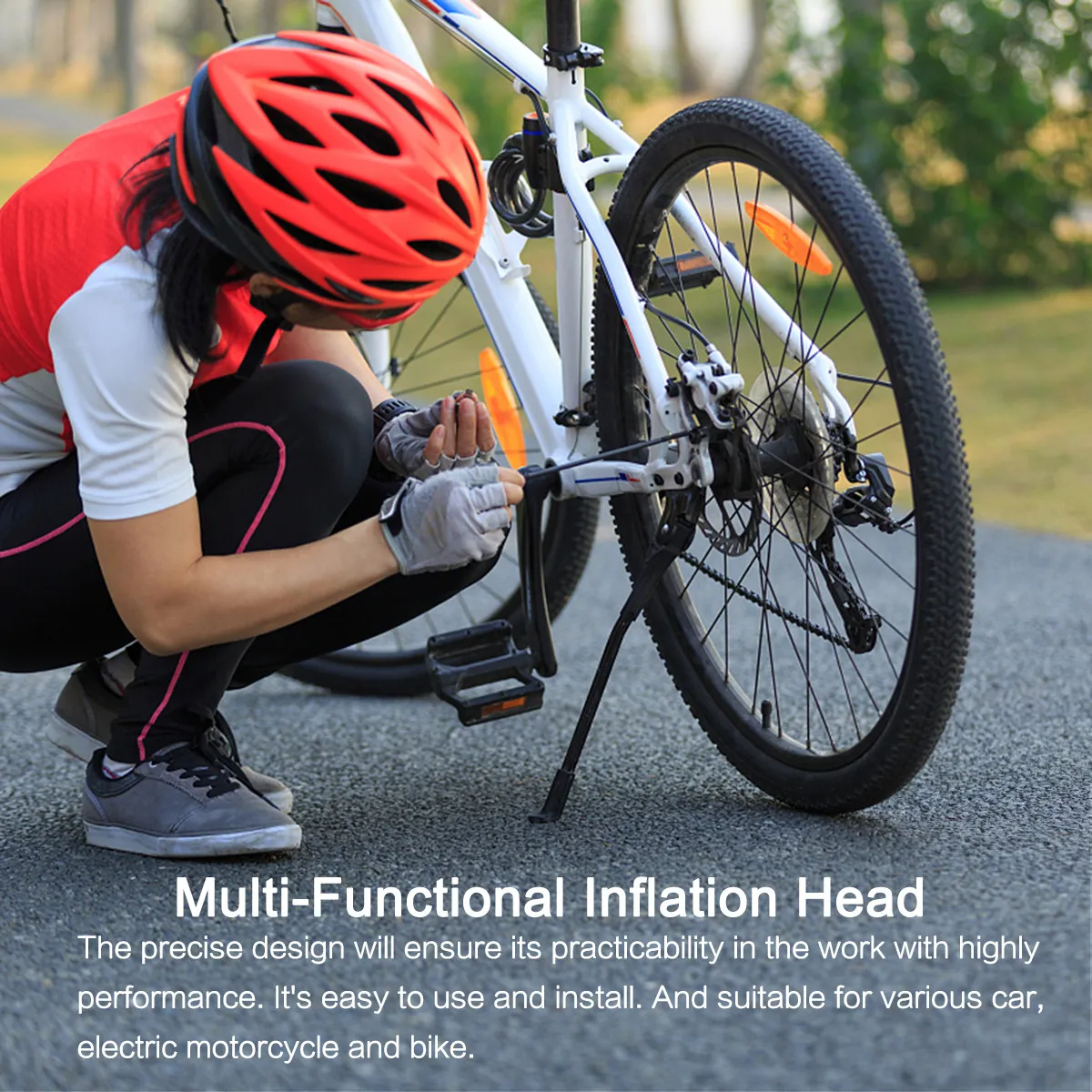 1Pcs Multi-Functional Tire Inflation Connector Durable Metal Handle Design Fast Accurate Air Pressure for Car Bike Motorcycle