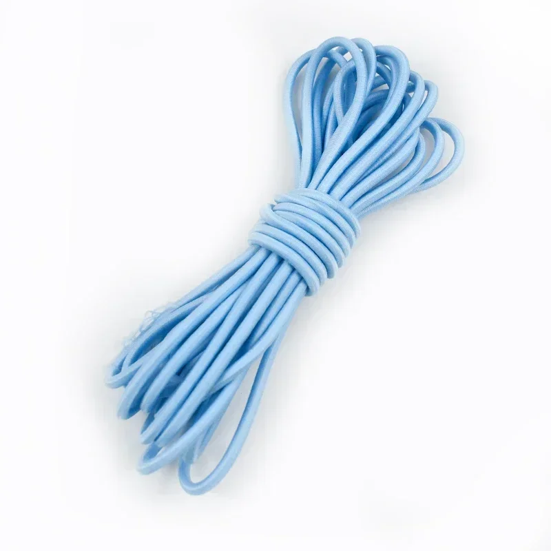 5/10/20/50M 4mm Mehrfarbiges Elastisches Band Rundes Haargummi Hutschnur Gummibänder Kleidungsfederschnur Nähgarn