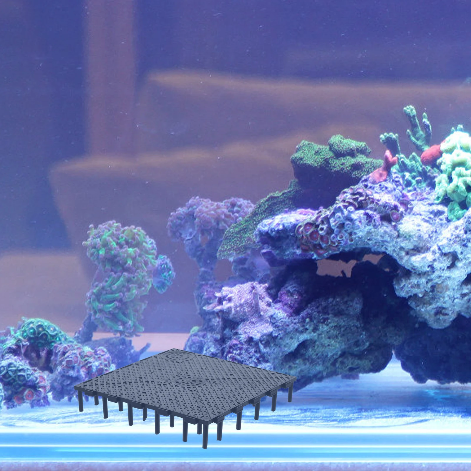 

10Pcs Bottom Filter Plate PVC Splicing Design for Aquarium Tank Fish Breeding Water Permeable Grid Tray System