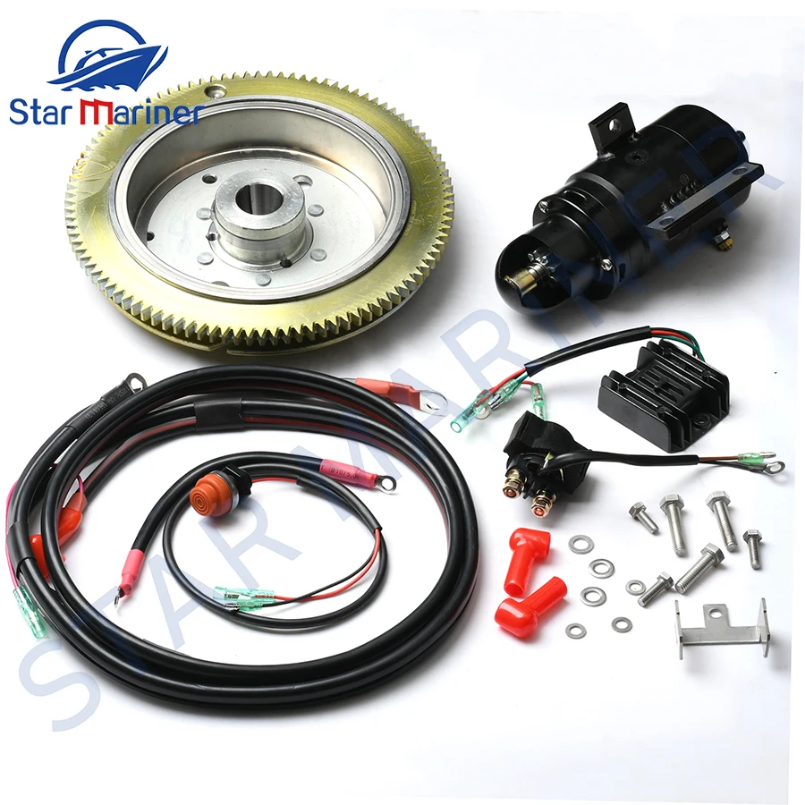 Outboard Motor Electric Start Kit For YAMAHA Boat Engine T85 2 Stroke 85HP Aftermarket Accessories Replaces Parts