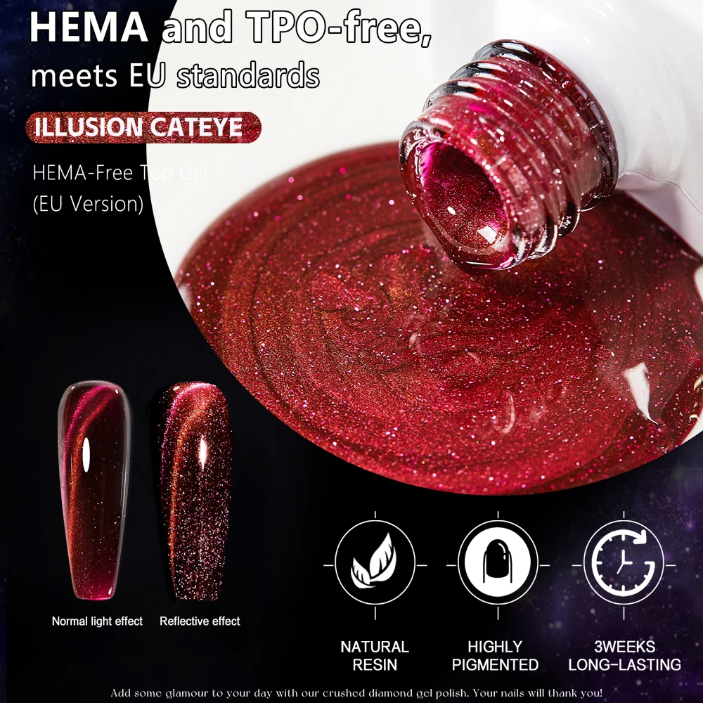 Vendeeni 20 لون/مجموعة عالية الكثافة بريق القط العين هلام طلاء الأظافر الأزرق الأرجواني الوهم المغناطيسي مسمار الورنيش مع بطاقة اللون