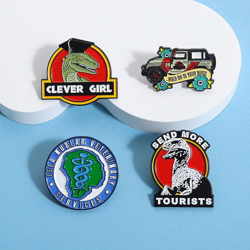 عقد على الأقواس المينا دبابيس إرسال المزيد من السياحين ديناصور فيلم دبابيس التلبيب شارات مجوهرات هدية لصديق بيطري #2