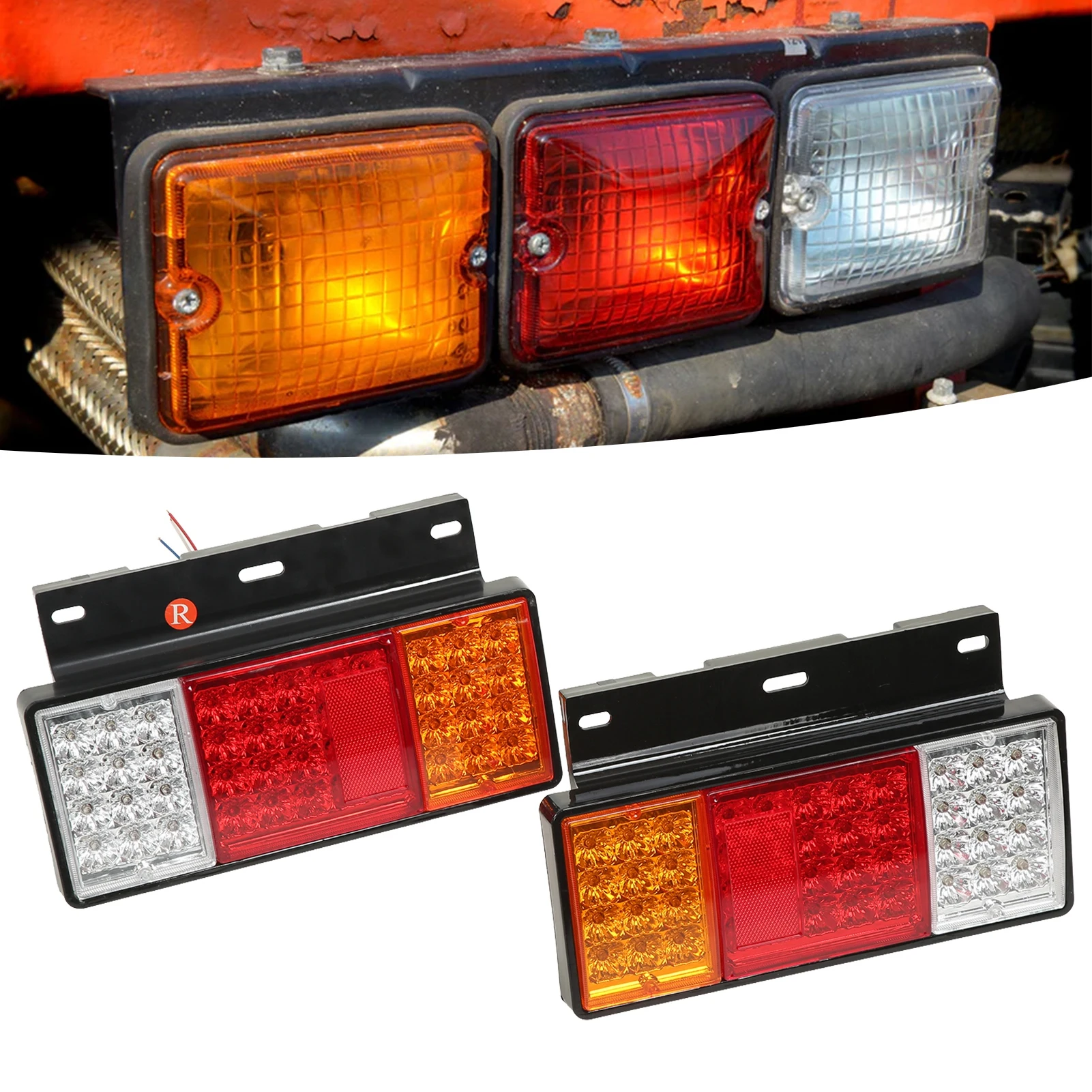 

Truck Rear Lamp Pair Rear Lamp 12V 44 LEDs Replacement for W Series Isuzu Elf Truck NPR HD NKR NHR NRR FRR Truck Tail Lamp