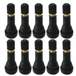 1/10pcs TR413 Snap In Type Rubber Valve Tool Set Rubber Car Tubeless Tyre Valve Stems With Dust Caps Black Car Accessories